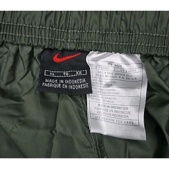Vintage 90s Nike Pants Men’s XL Green Windbreaker Track Nylon Baggy Loose - Picture 6 of 7
